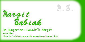 margit babiak business card